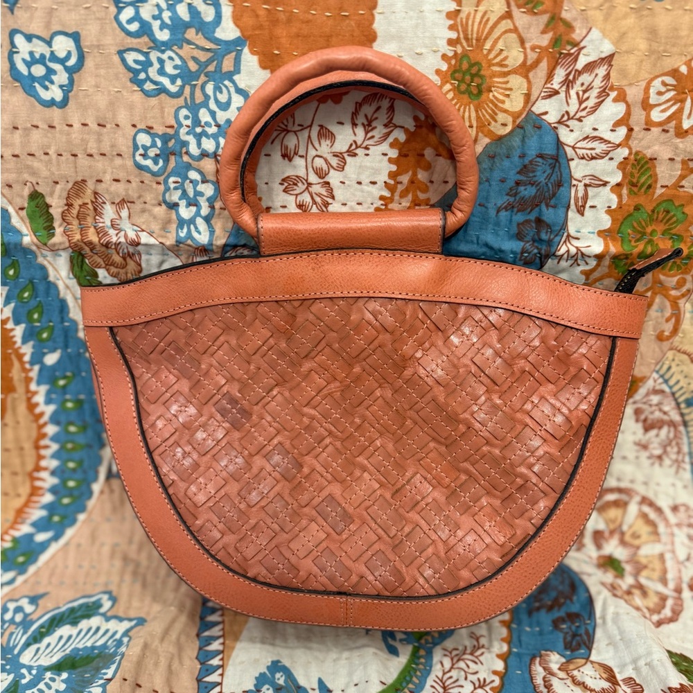 PATRICIA NASH WOVEN LEATHER HANDBAG